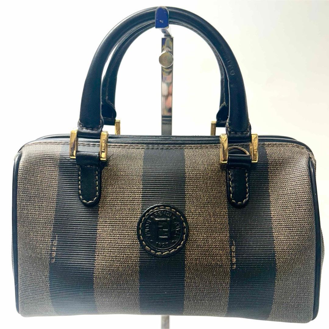 フェンディ　 ペカン　FFロゴ　PVC ハンドバッグ　ミニボストンバッグ