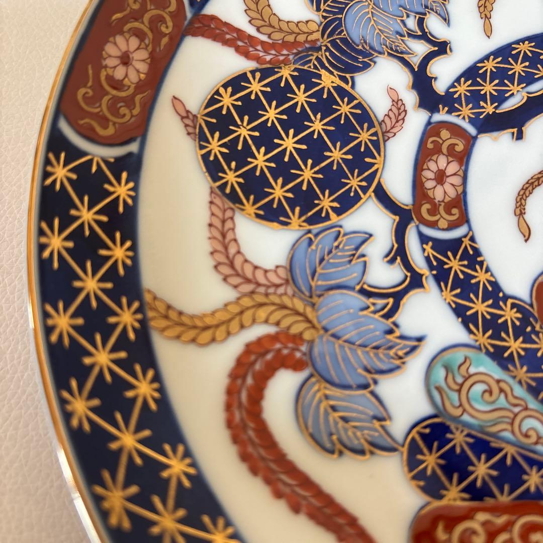 未使用　GOLD IMARI (弥左衛門) 中皿　壁掛け飾り皿　21.5cm