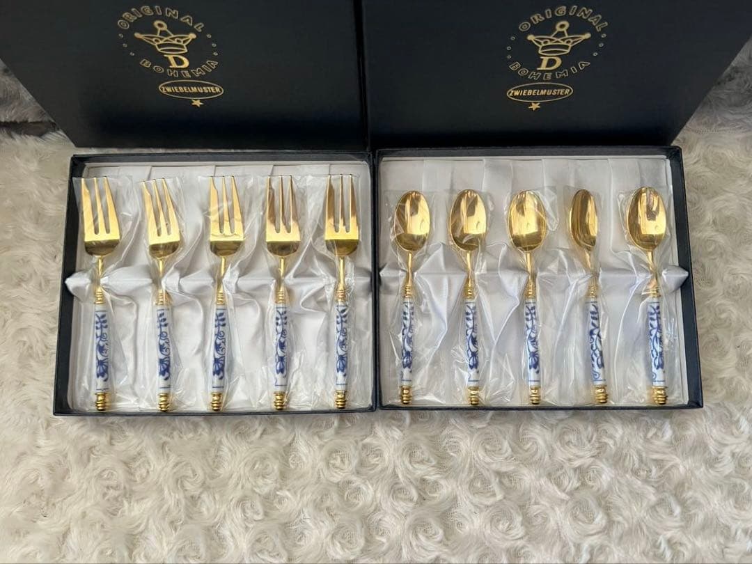 チェコ　ボヘミア　カトラリーセット　ツヴィーベルムスター　スプーン＆フォーク