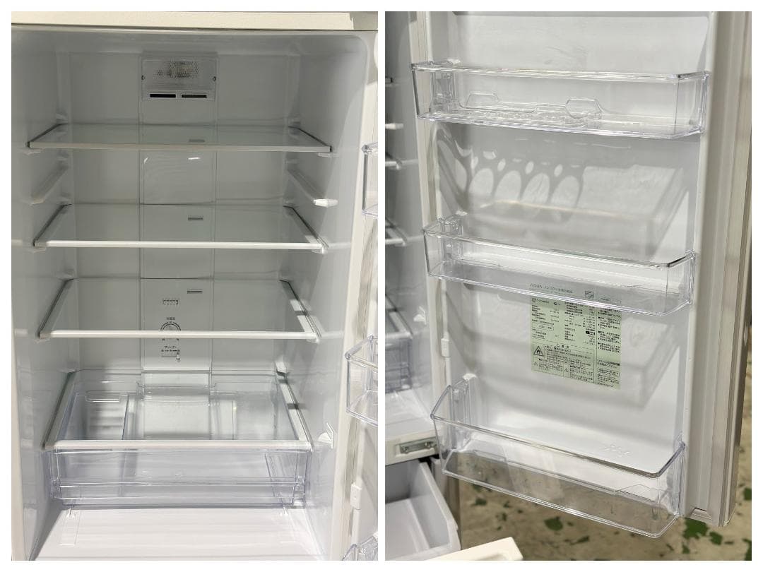 アクア 2ドア冷蔵庫 201L AQR-20MBK-W 右開き 2022年製