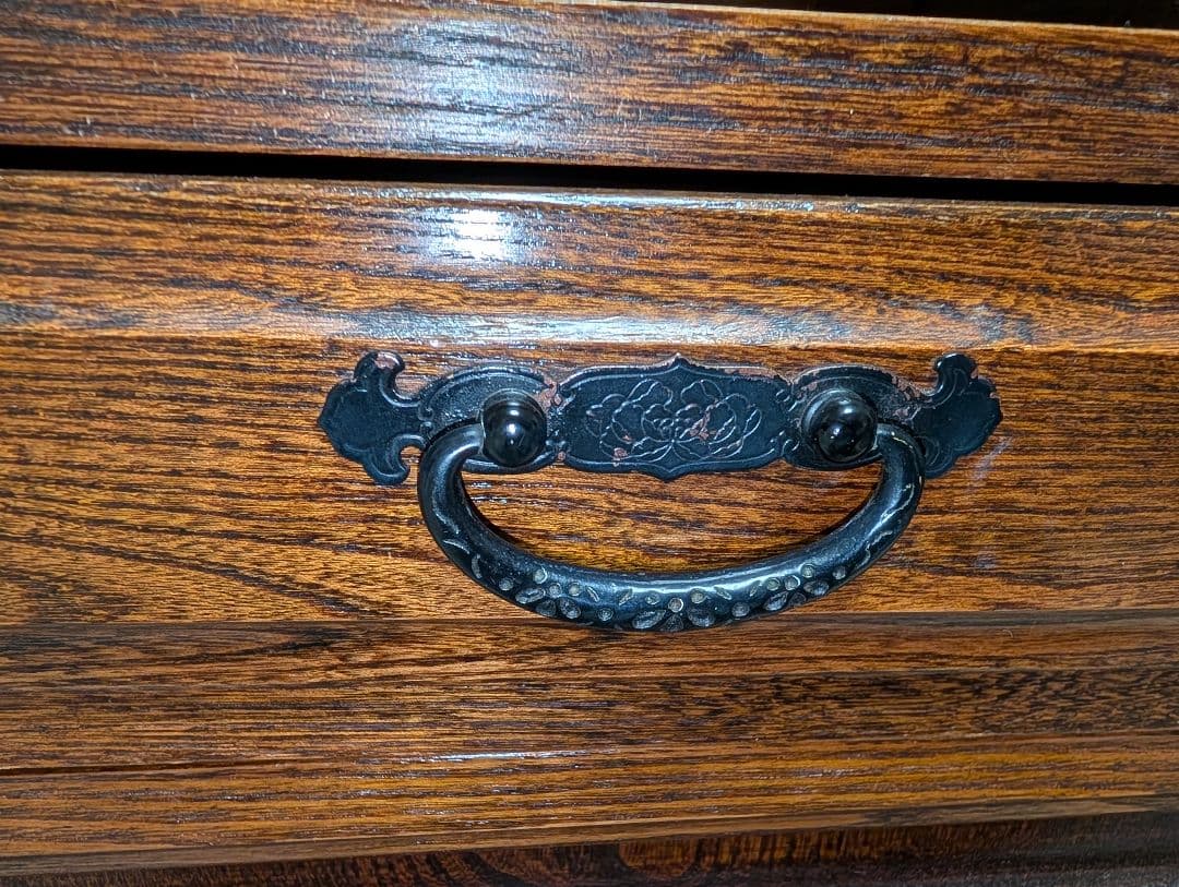 天然木　電話台　小物収納 　ヘッドサイドテーブル　引出