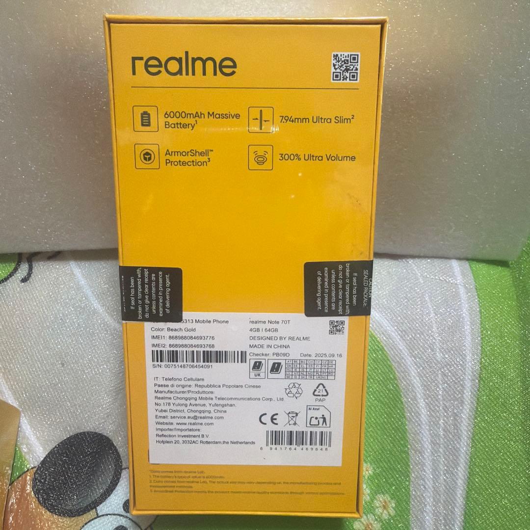 realme Note 70T 本体 4GB+64GB