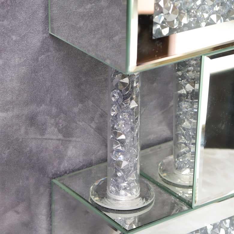 ミラー家具 置き時計 シルバー テーブルクロック  F