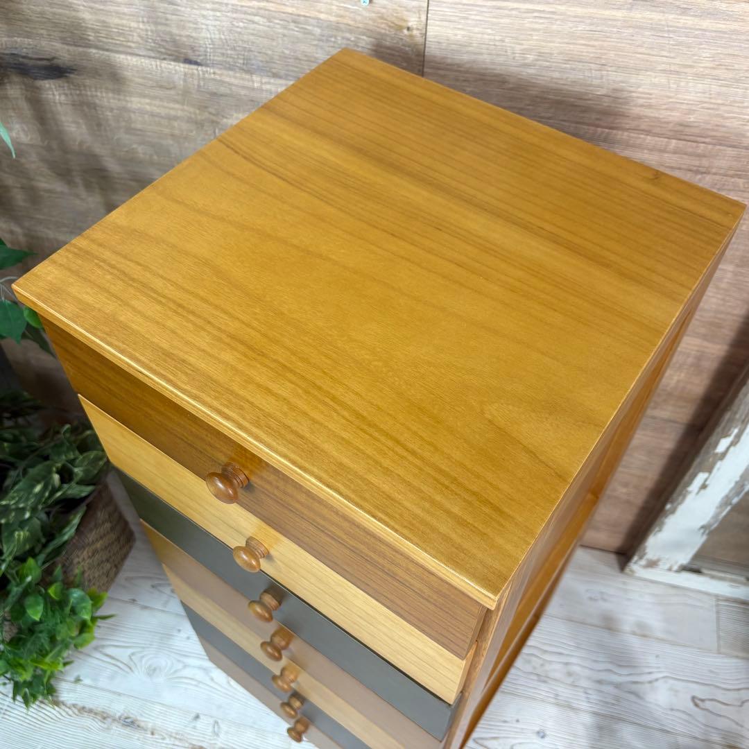 訳あり品【133】ナチュラルウッド桐材無垢木製カラー多引き出し7段チェストタンス