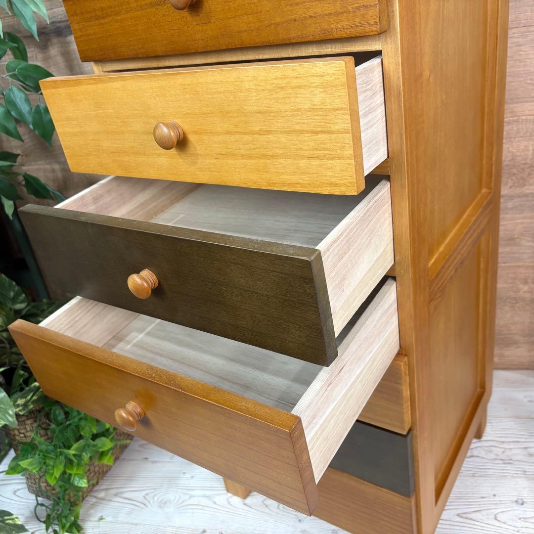 訳あり品【133】ナチュラルウッド桐材無垢木製カラー多引き出し7段チェストタンス