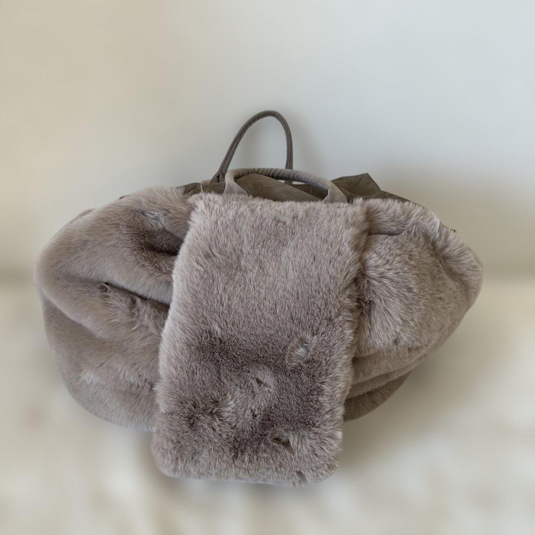 monchéri 2wayハンモック型メッシュ付きファースリングバッグ モカ