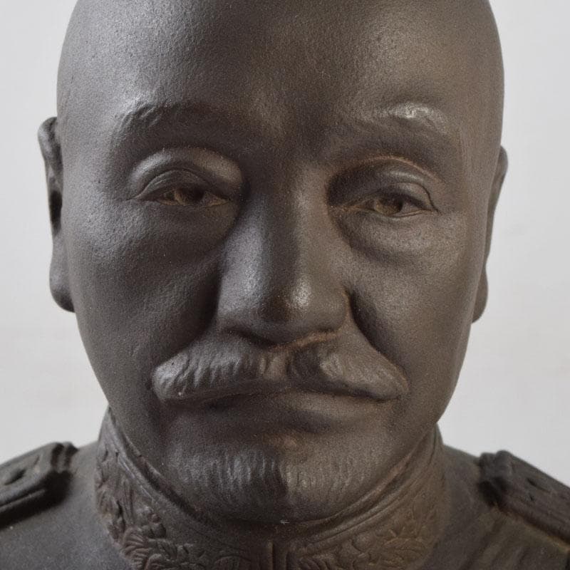 彫刻家　山本瑞雲作　玉定鋳　ブロンズ　東郷元帥像　高さ約23.5cm　V8960