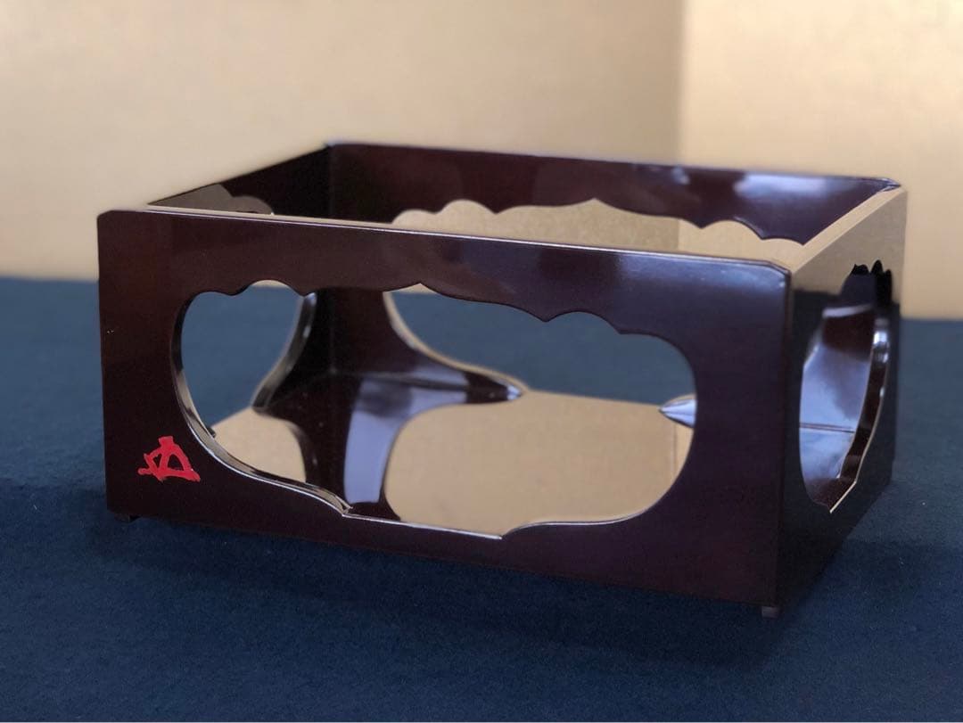 《レ》玄々斎好 溜 香狭間透莨盆 美濃屋 塗師三世 表阿弥 共箱251027う1