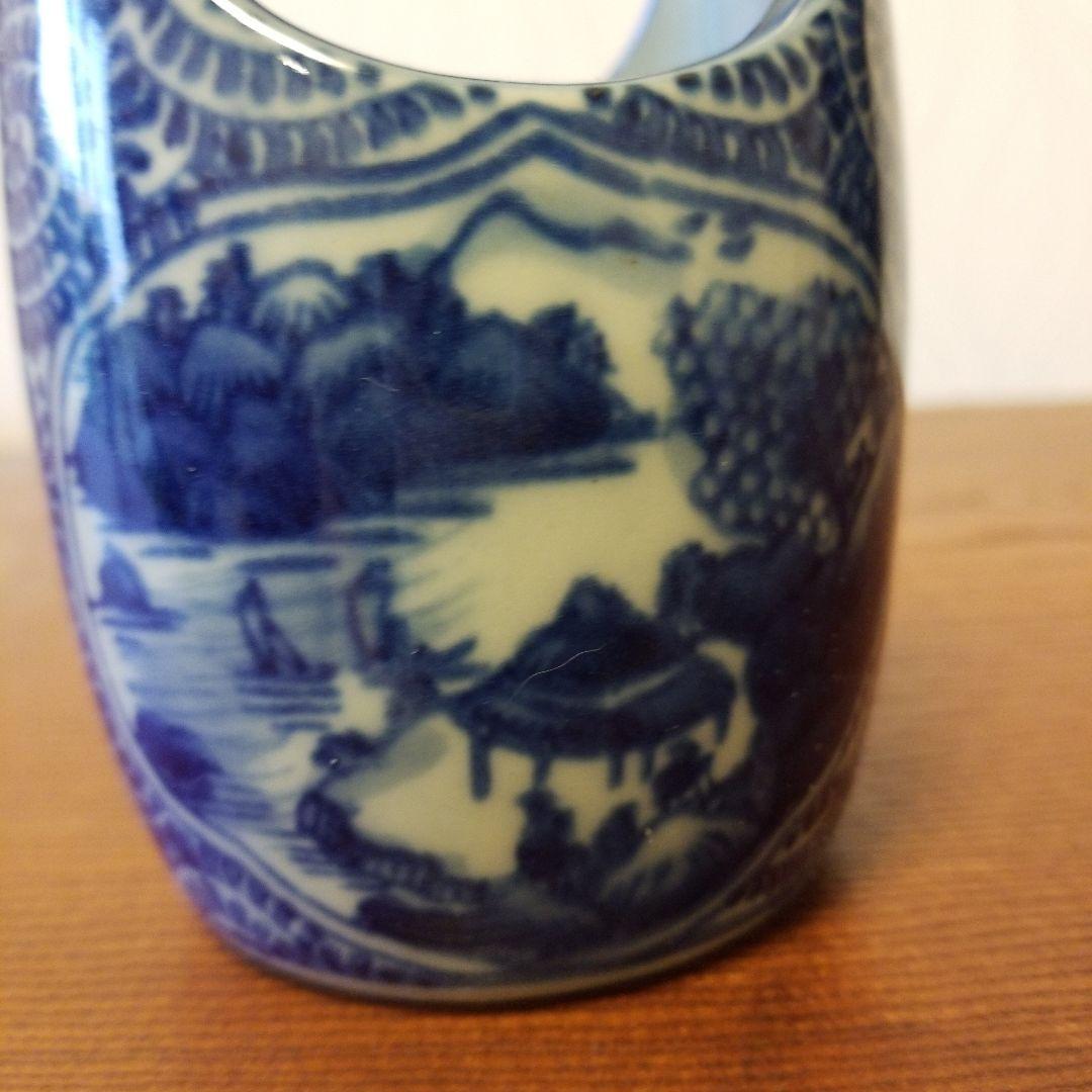 一輪挿し　陶器　風景画　渦巻く！