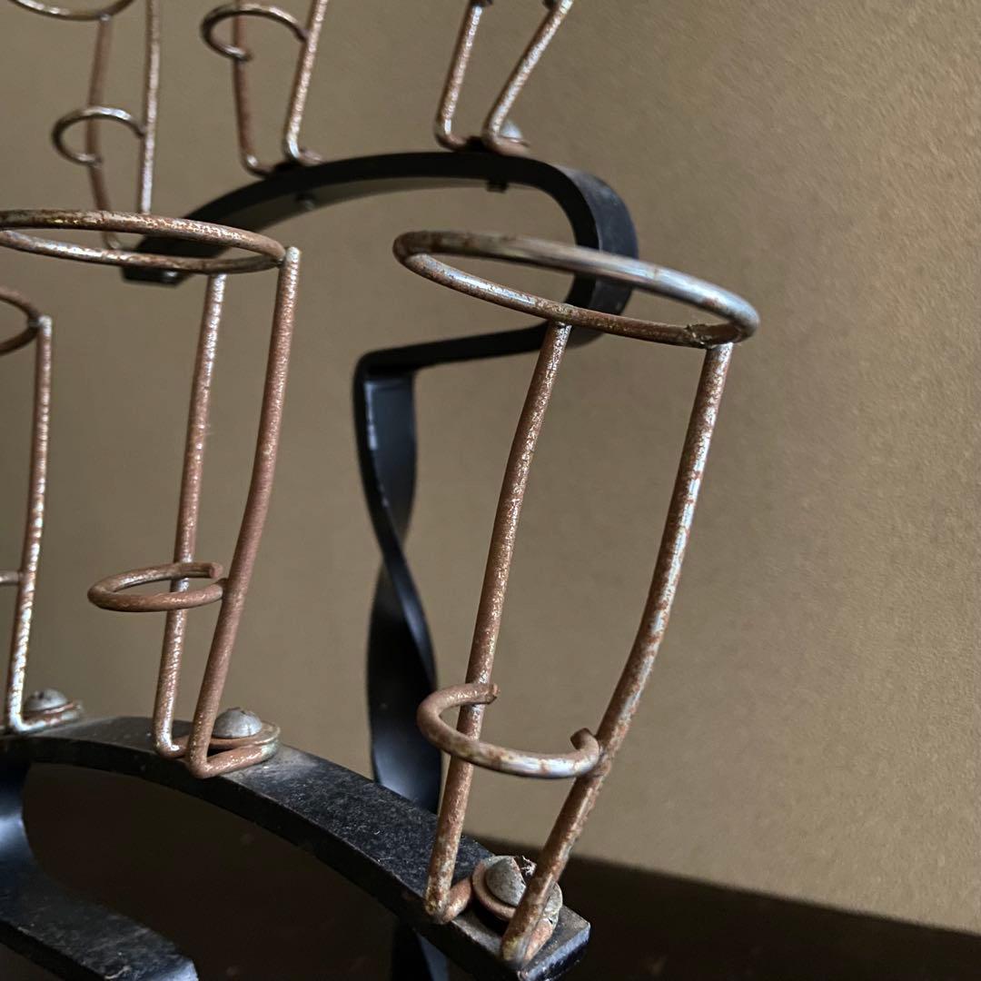 ビンテージ　傘立て　店舗什器　非売品　スチール製　レトロ　日傘立て　6本用