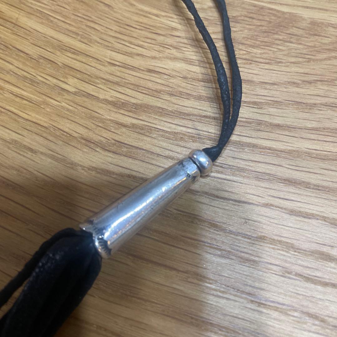 レザー フリンジ シルバー