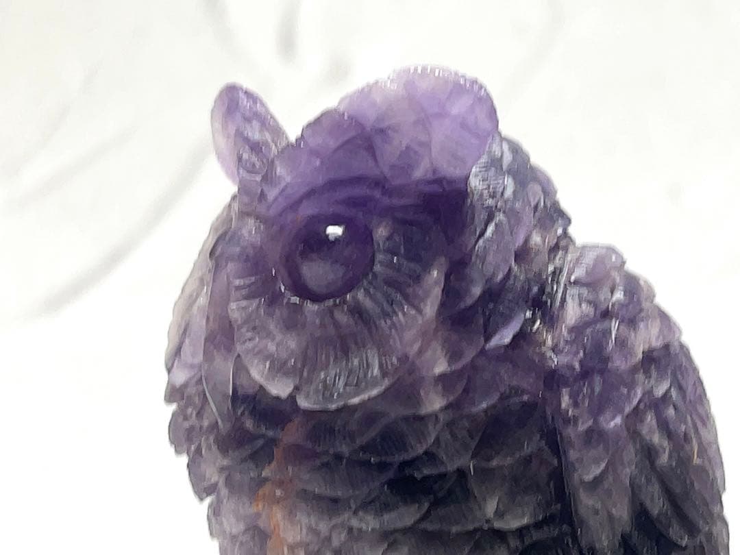 アメジスト フクロウ ふくろう彫刻 梟 置物 オブジェ
