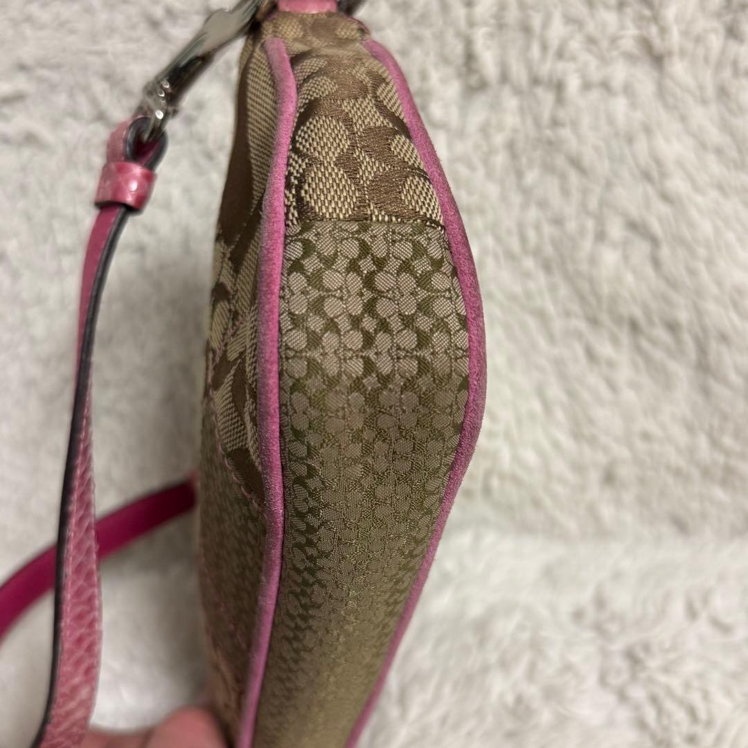 COACH コーチ アクセサリーポーチ シグネチャー ピンク ワンショルダー