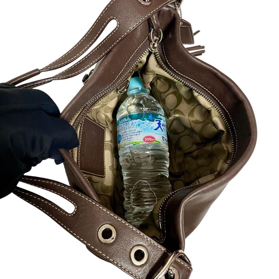 COACH ワンショルダーバッグ レザー タッセル F01417 ブラウン