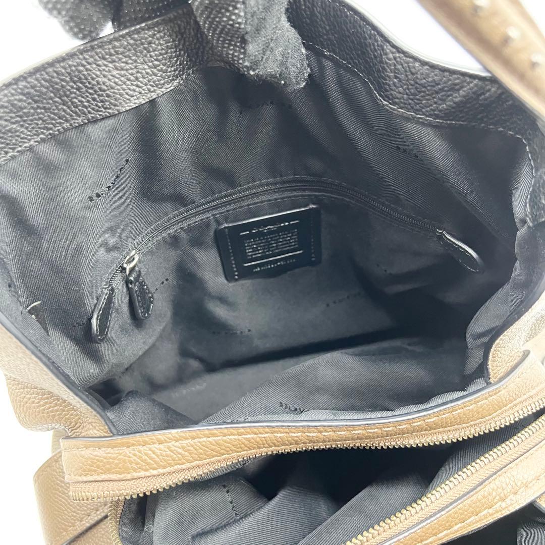 美品✨コーチ　ショルダーバッグ　ウエスタンリベット　イーディー　レザー　ブラウン