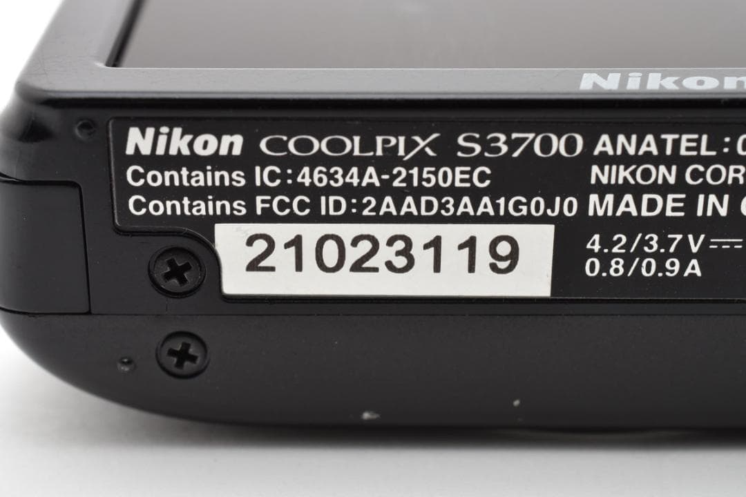 【美品】Nikon COOLPIX S3700 ブラック　動作確認済