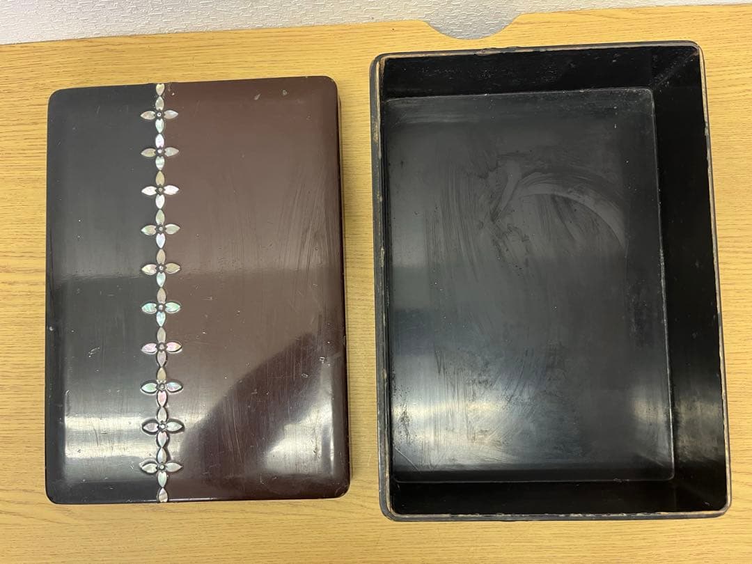 文箱　漆器　螺鈿細工　工芸品　アンティーク