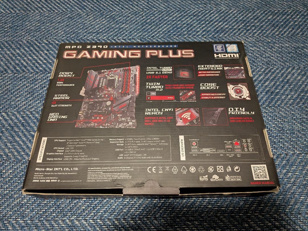 MSI MPG Z390 GAMING PLUS マザーボード+i9 9900k