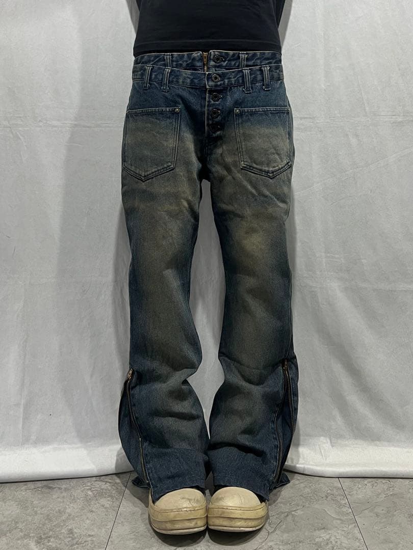 パンツ \"PPFM\" Double Waist Flared Denim