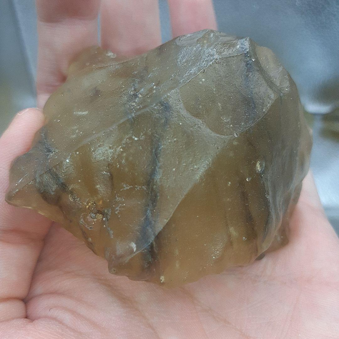 リビアングラス原石　虎柄　値下げ可能