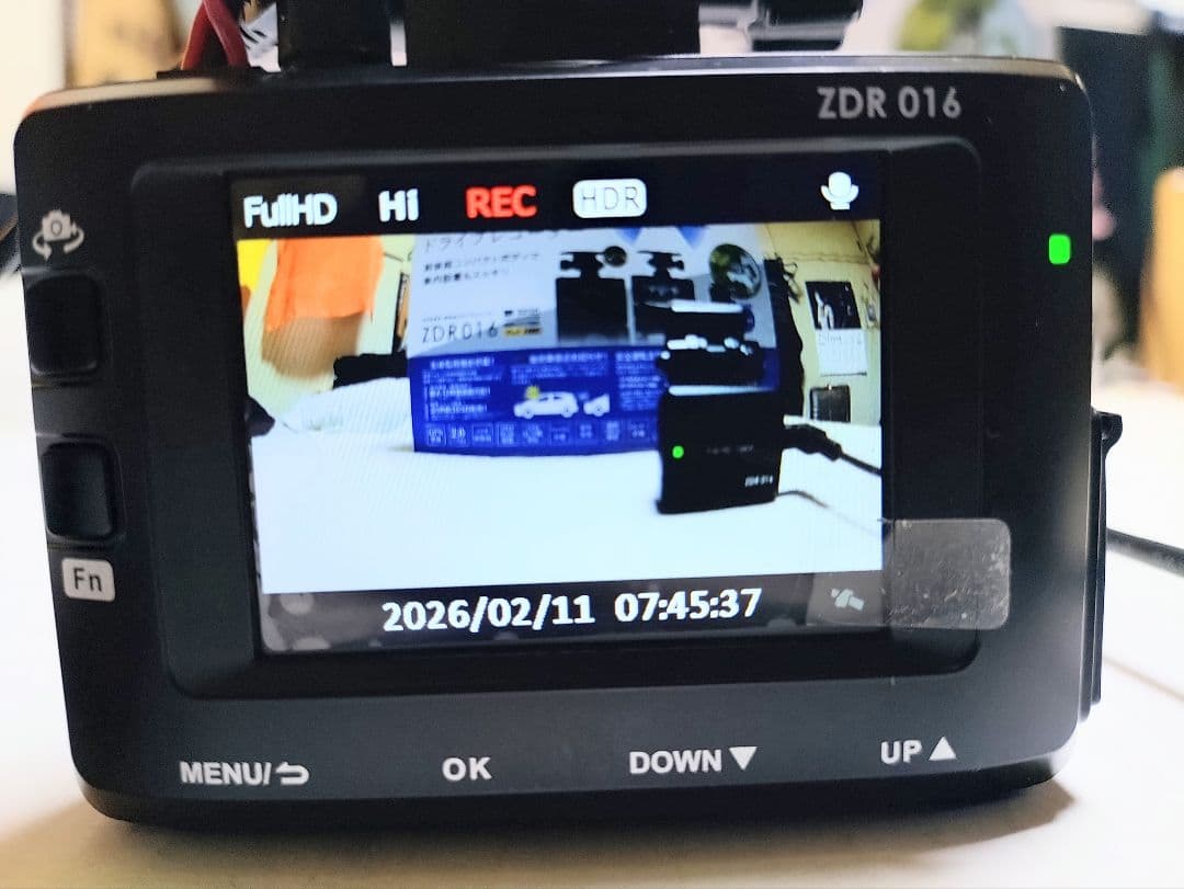 マルトク商会コムテックZDR-016型前後2カメラ完全作動確認フルセット