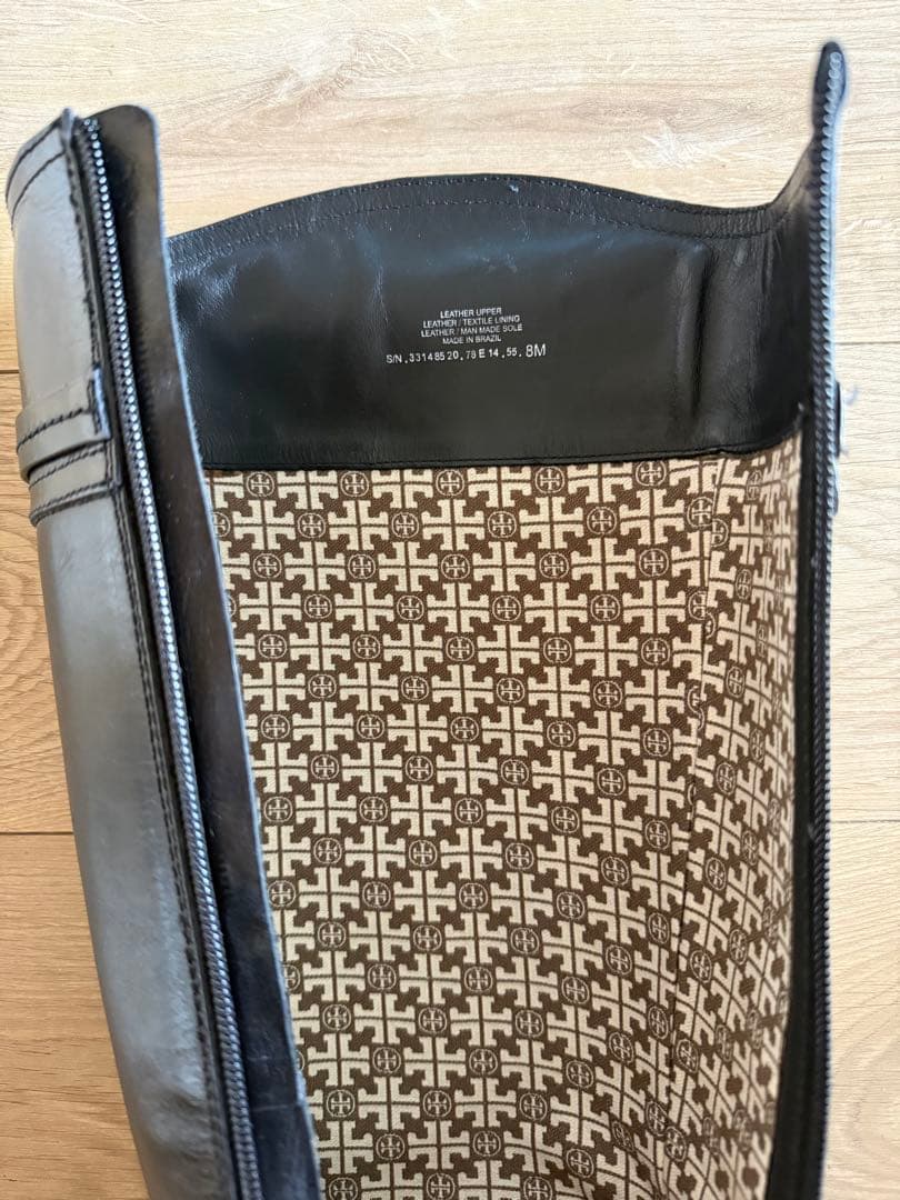 レザー ブラック ロングブーツ