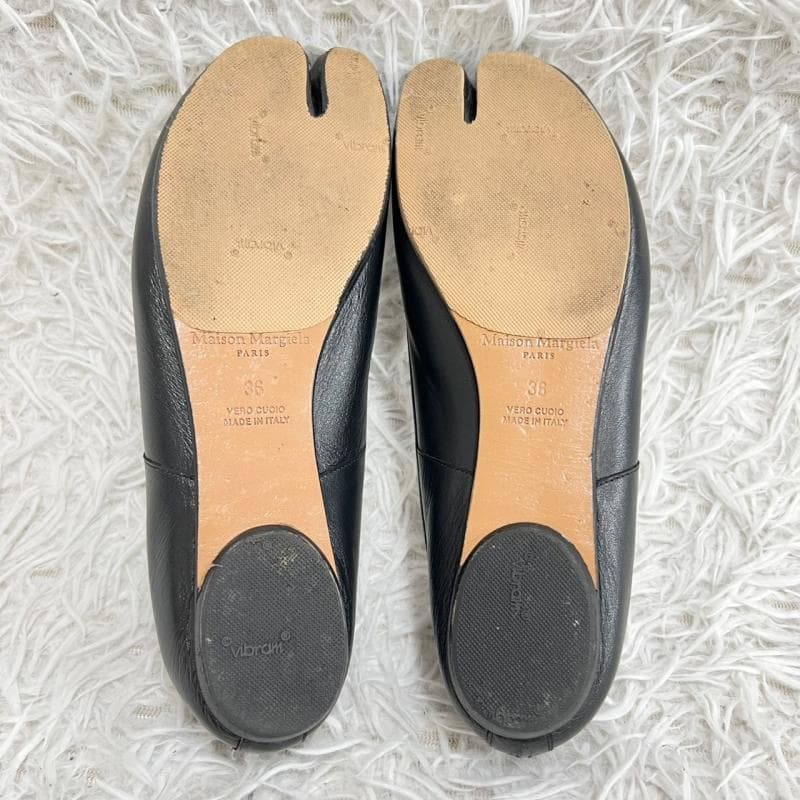 美品 Maison Margiela バレエシューズ 足袋 Tabi ブラック