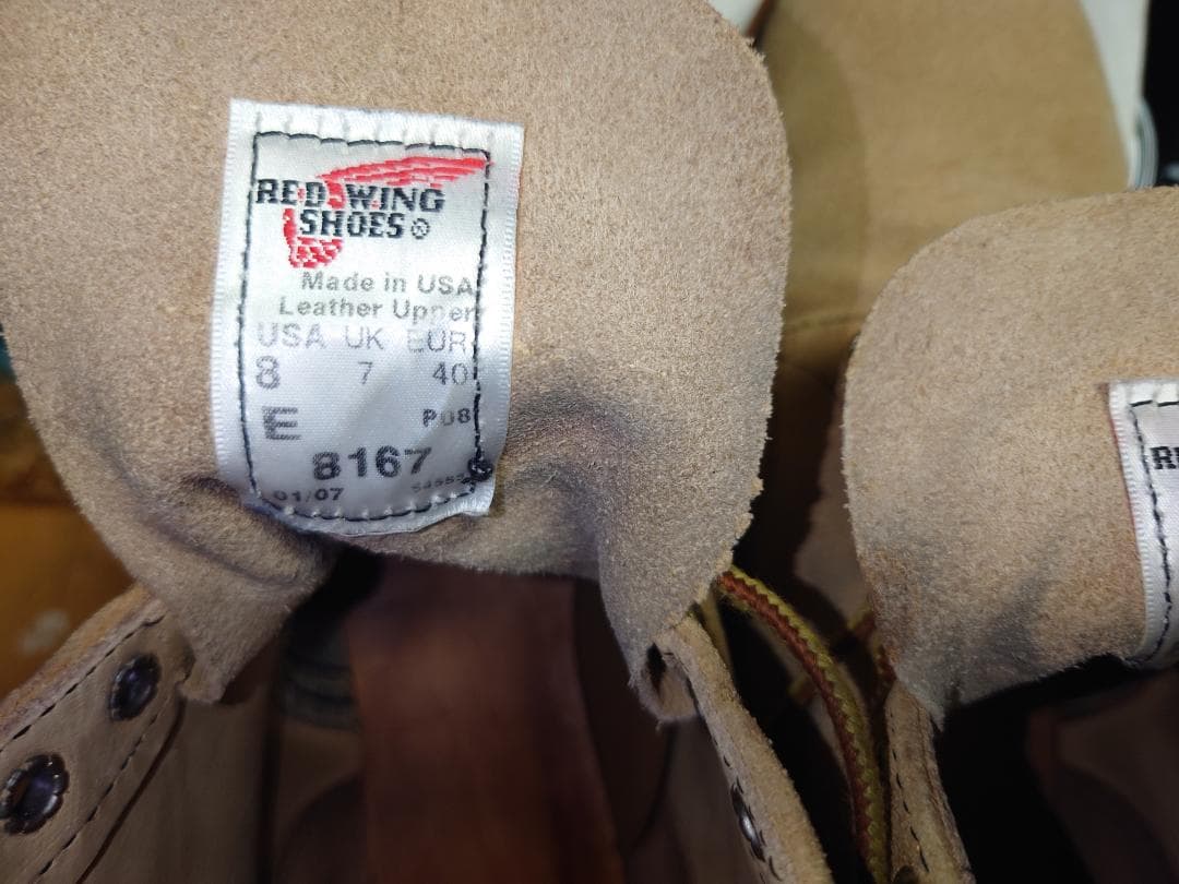RED WING レッド ウィング 8167 サイド羽刻印 8E 07年製　美品
