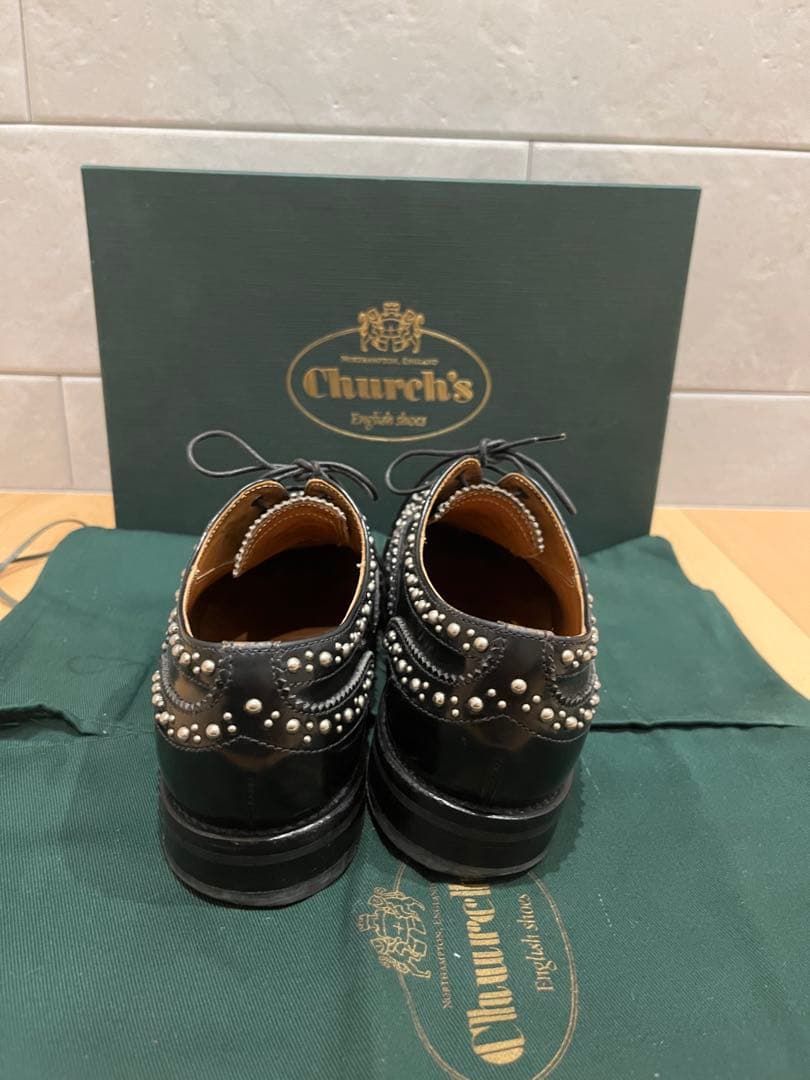 美品 Church's バーウッド スタッズ ブラック 35.5 約22.5㎝