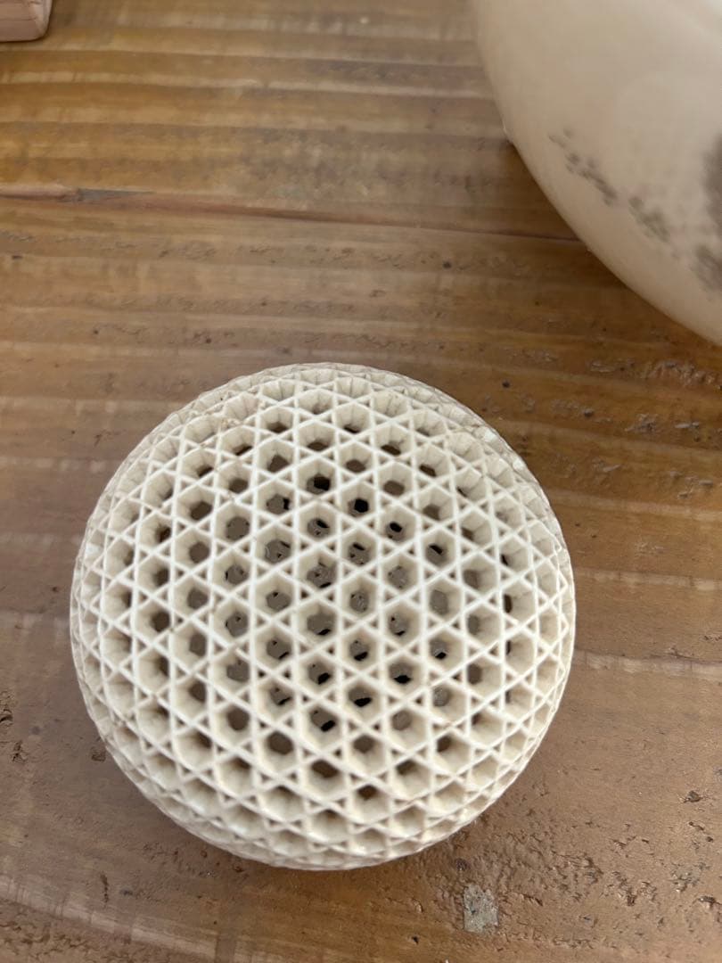 薩摩焼　香炉 花柄 ふた付き　白薩摩 三足 透かし蓋 箱