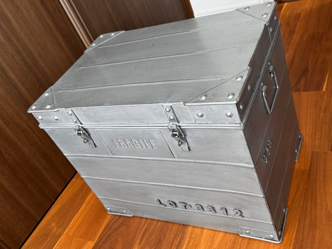 レトロ・ヴィンテージ風コンテナ収納ボックス ブリキ インダストリアル ミリタリー