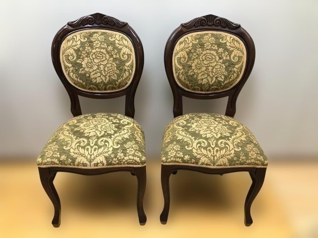 クラシックスタイル 木製チェア 2脚セット