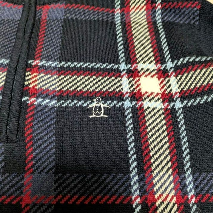 Munsingwear チェック柄ハーフジップセーター