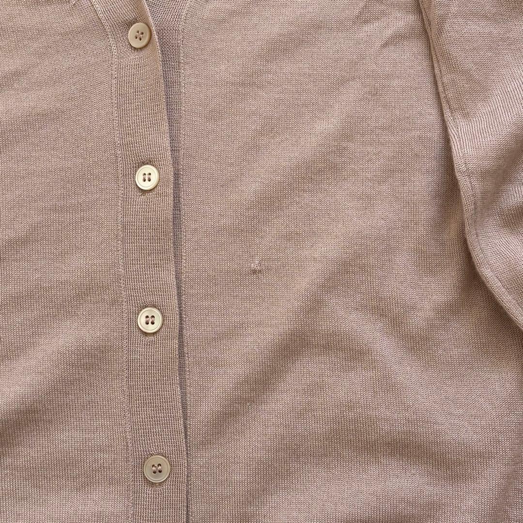 MIU MIU カシミヤシルク Vネック カーディガン ピンクベージュ 42