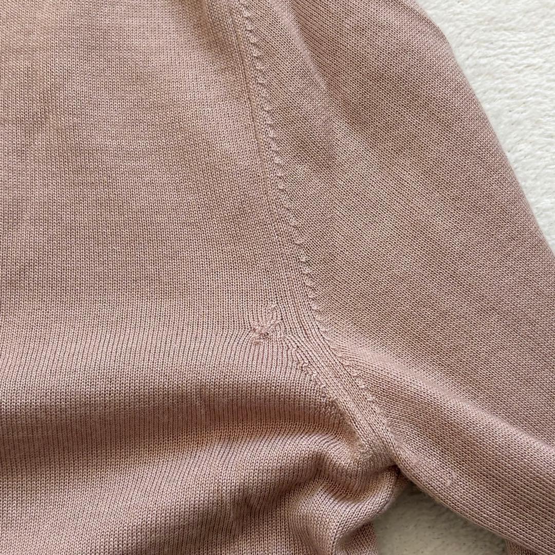 MIU MIU カシミヤシルク Vネック カーディガン ピンクベージュ 42