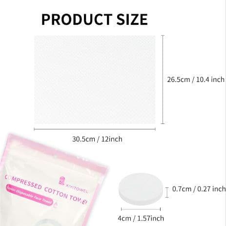 使い捨て圧縮タオル 40枚入 大きい 厚手 フェイスタオル