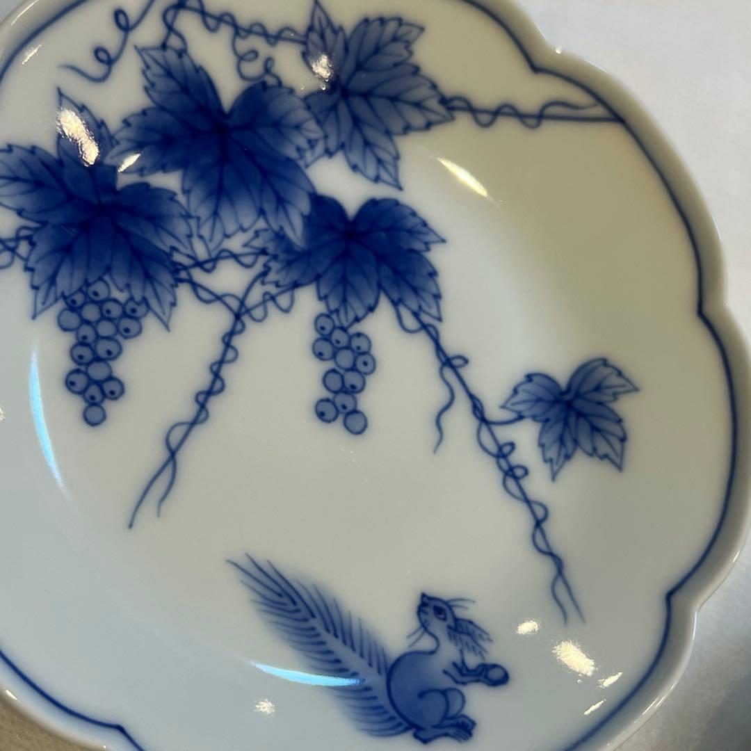 【未使用自宅保管】 辻精磁社　有田焼 栗鼠葡萄　皿　2枚