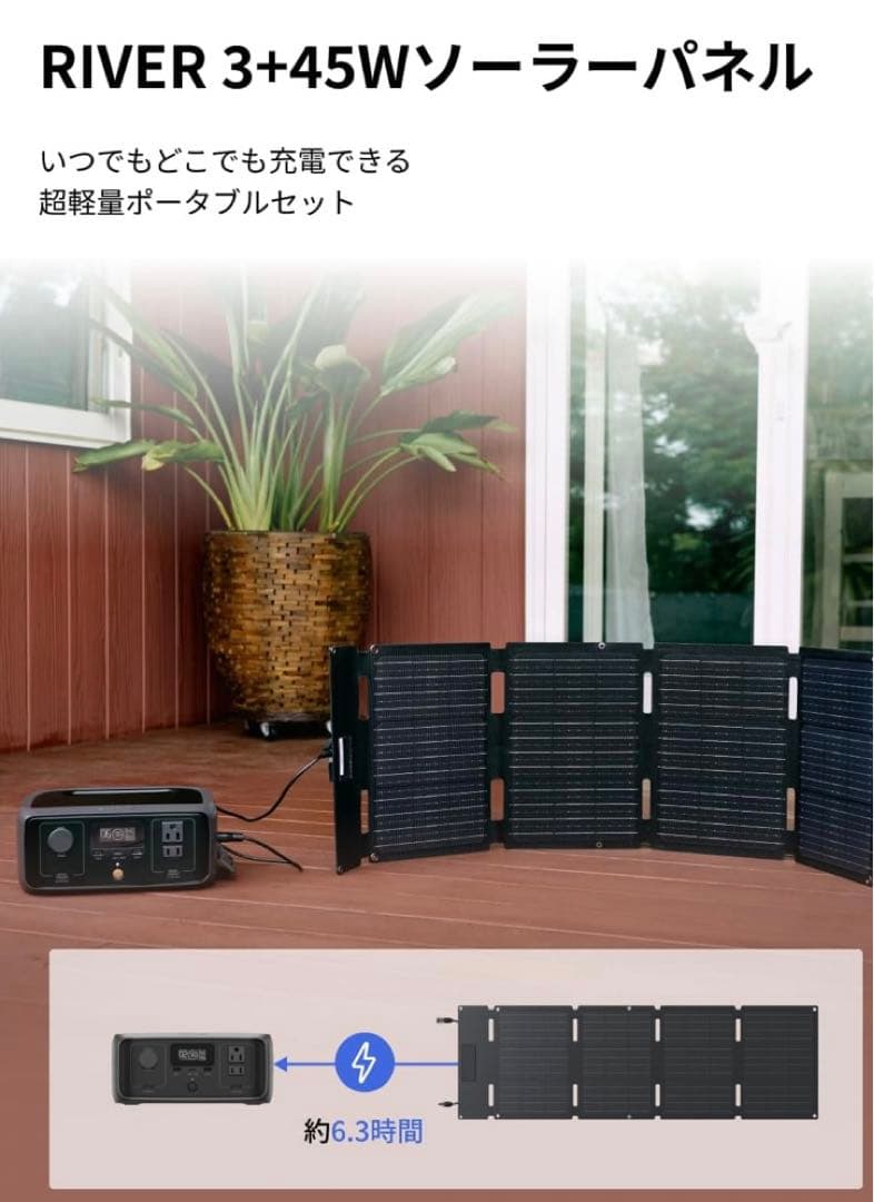 ヒ*デ様 EcoFlow 45W ソーラーパネル 高出力 ソーラーチャージャー