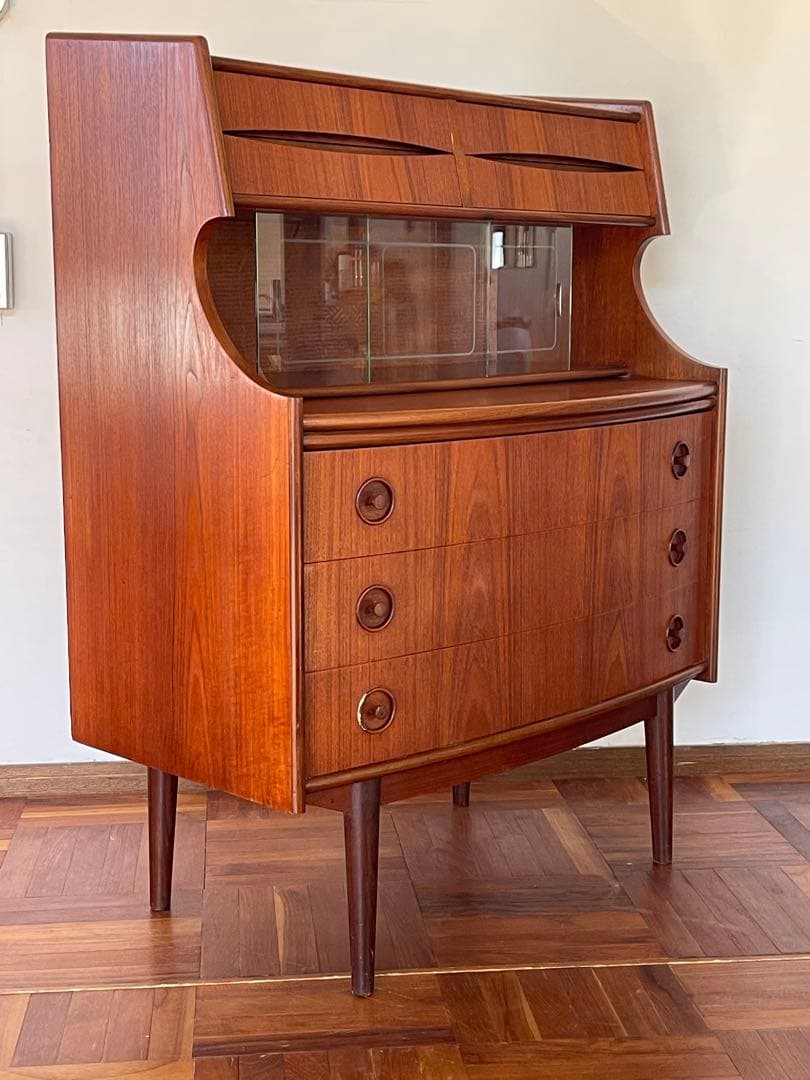 北欧 デンマーク ヴィンテージ チーク ライティング ビューロー