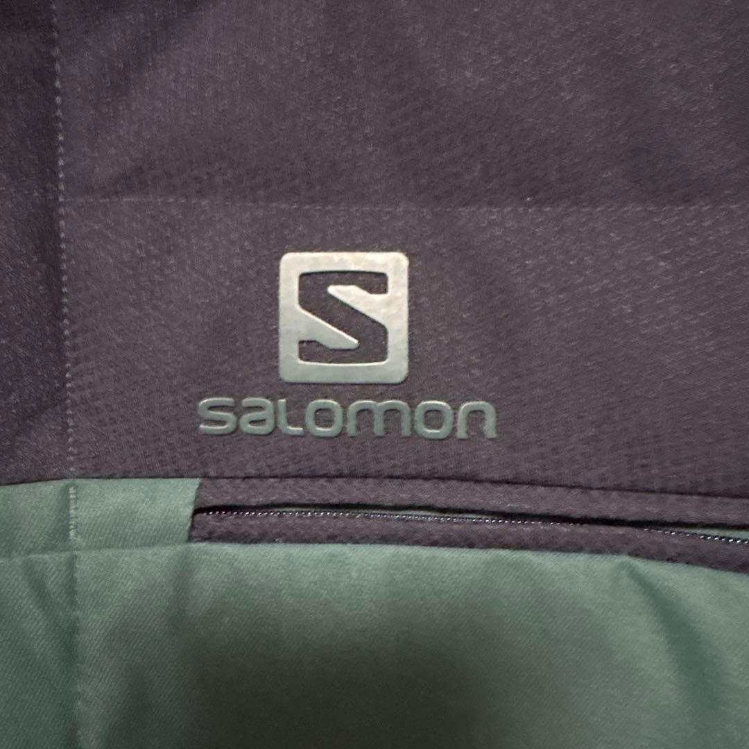 最終Salomon スキーウェアフード付きアウター ダークグリーンM