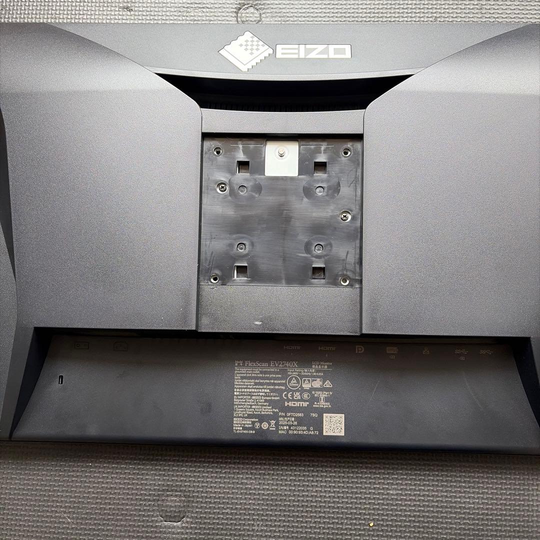 【美品】EIZO FlexScan EV2740X 27インチ 4K USB-C