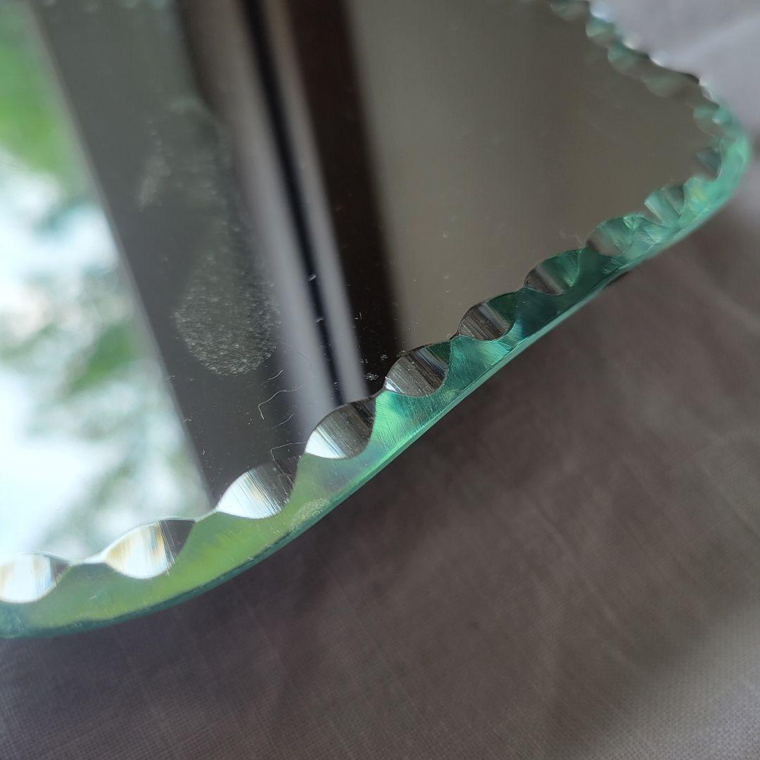 フランス　アンティーク　ハンドミラー　ガラストレイ　A