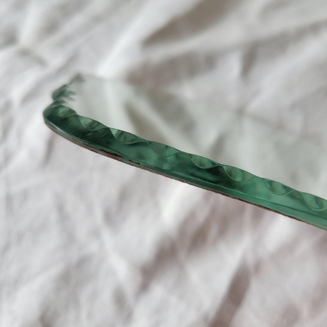 フランス　アンティーク　ハンドミラー　ガラストレイ　A