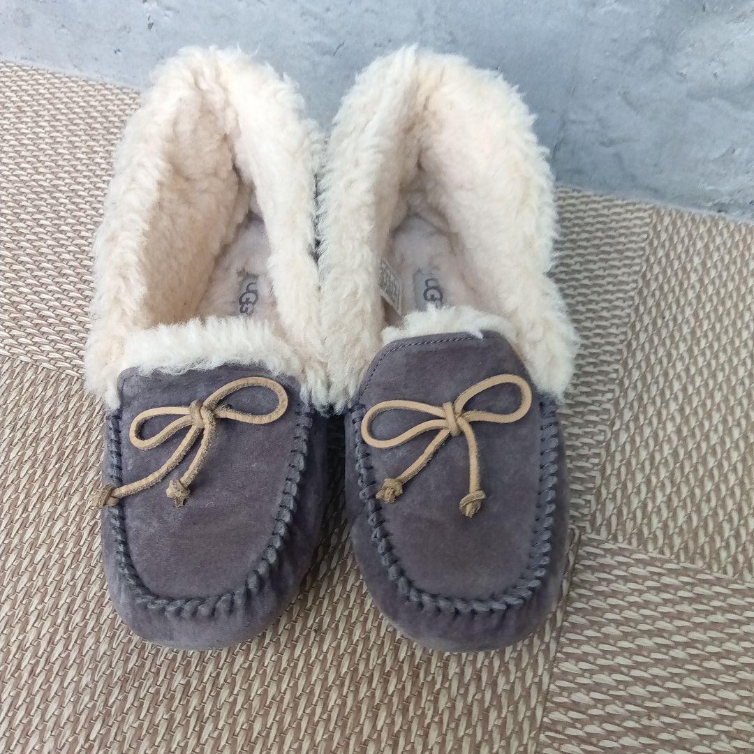 【極美品】UGG アグ アレーナ モカシン ムートンブーツ23cm グレー
