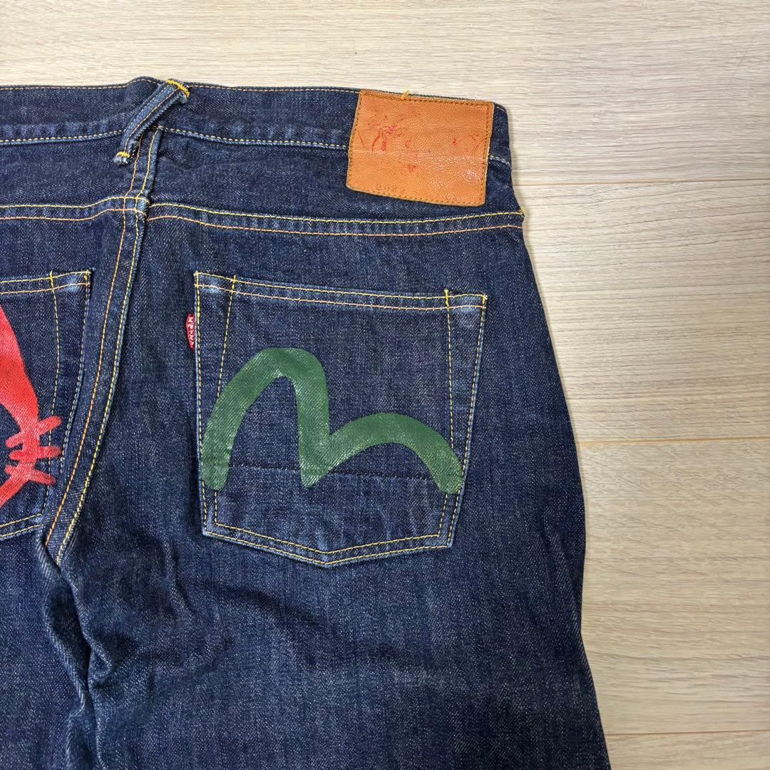 00s EVISU ストレートデニム 猫デザイン