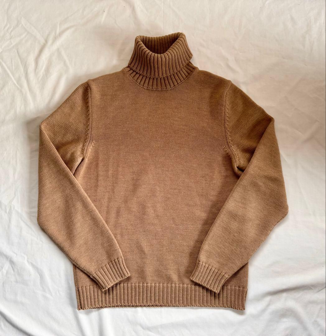 ZANONE ミドルゲージ　タートルネック　キャメル　46 ニット　セーター