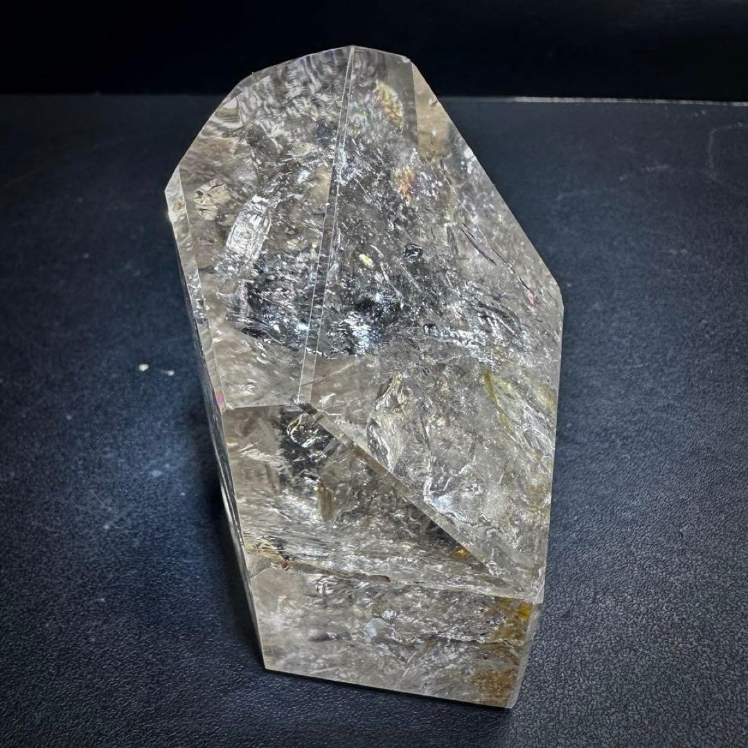 絶品❗虹入り水晶 ✴︎アイリスクォーツ 天然石 レインボー水晶 置物A1073