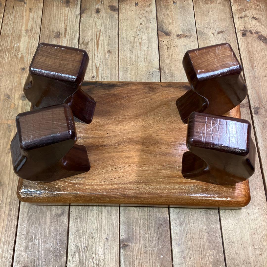 B-1 昭和レトロ 銘木 豆座卓 飾り台 花台 ミニテーブル 木製盆栽台 古道具