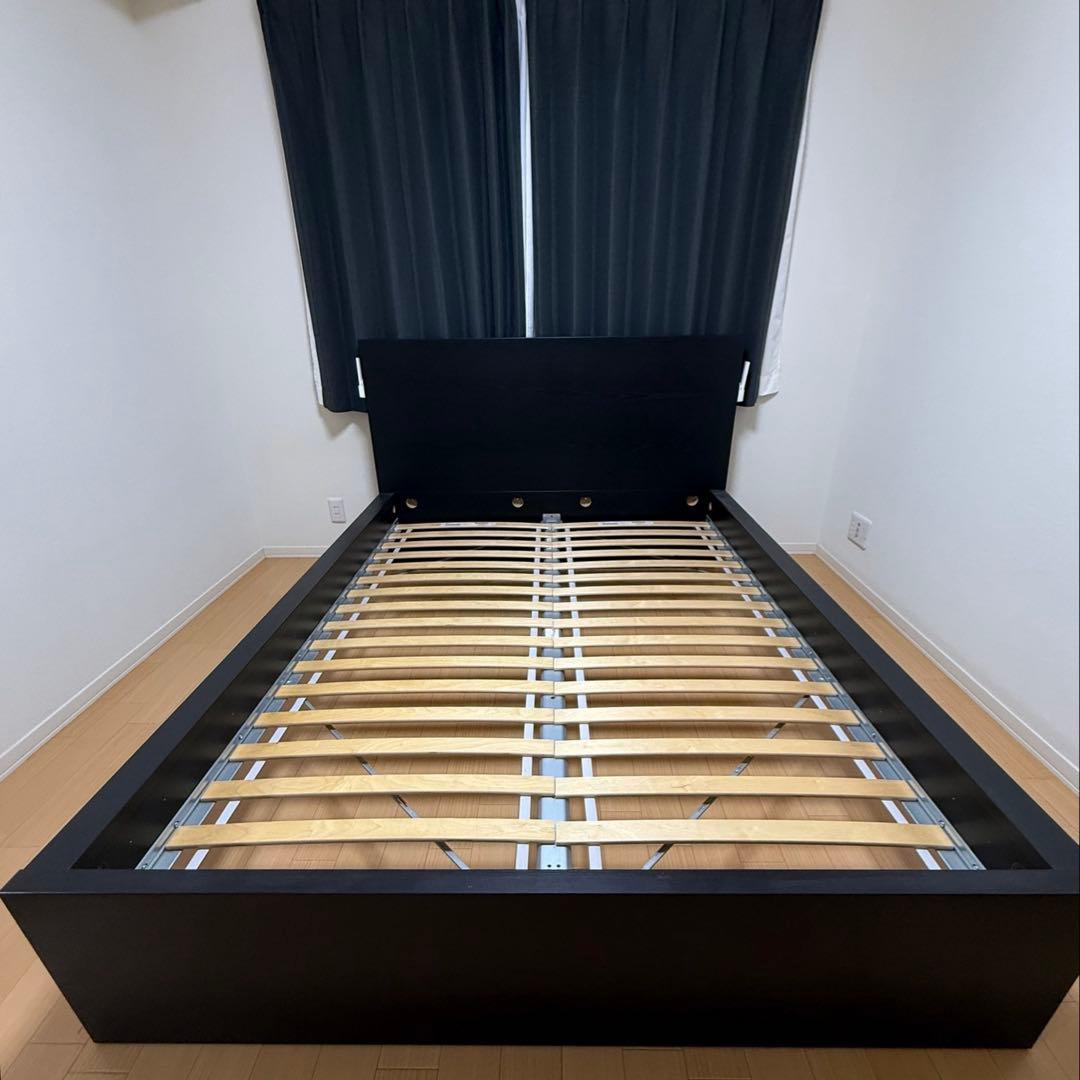 【川崎市引き取り限定】IKEA ダブルベッドフレーム ブラック