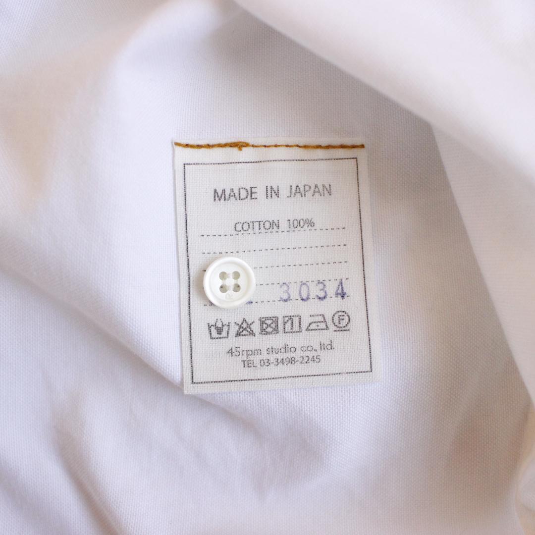 45R 薄オックスのフリルブラウス Lサイズ ホワイト 現行タグ